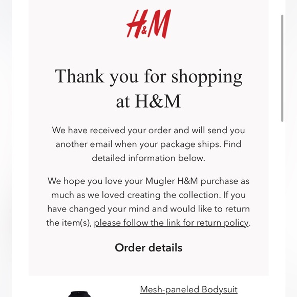 MUGLER x H&M Women’s Mesh-Paneled Bodysuit in Dark brown/black - Picture 5 of 5